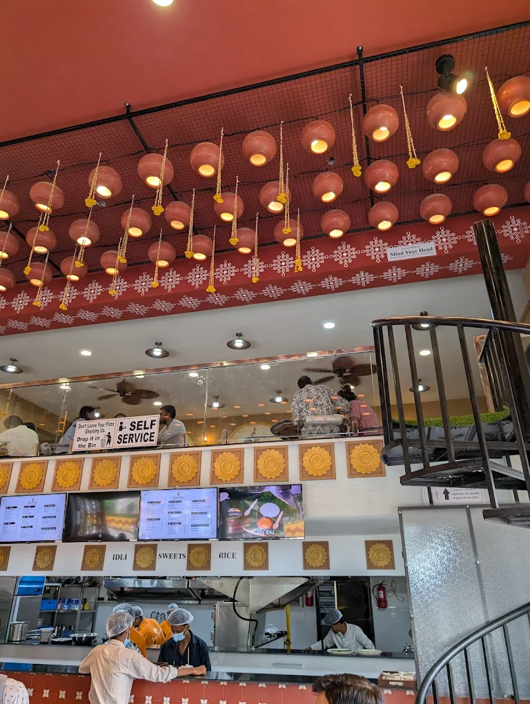 Dining area at The Benne Kitchen South Indian restaurant in Indore